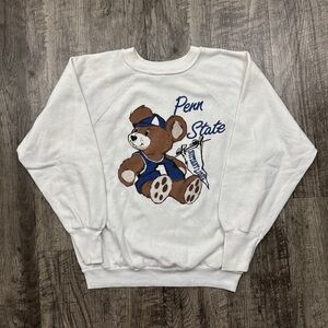 Vintage Penn State Collegiate Teddy Bear Raglan Sweatshirt